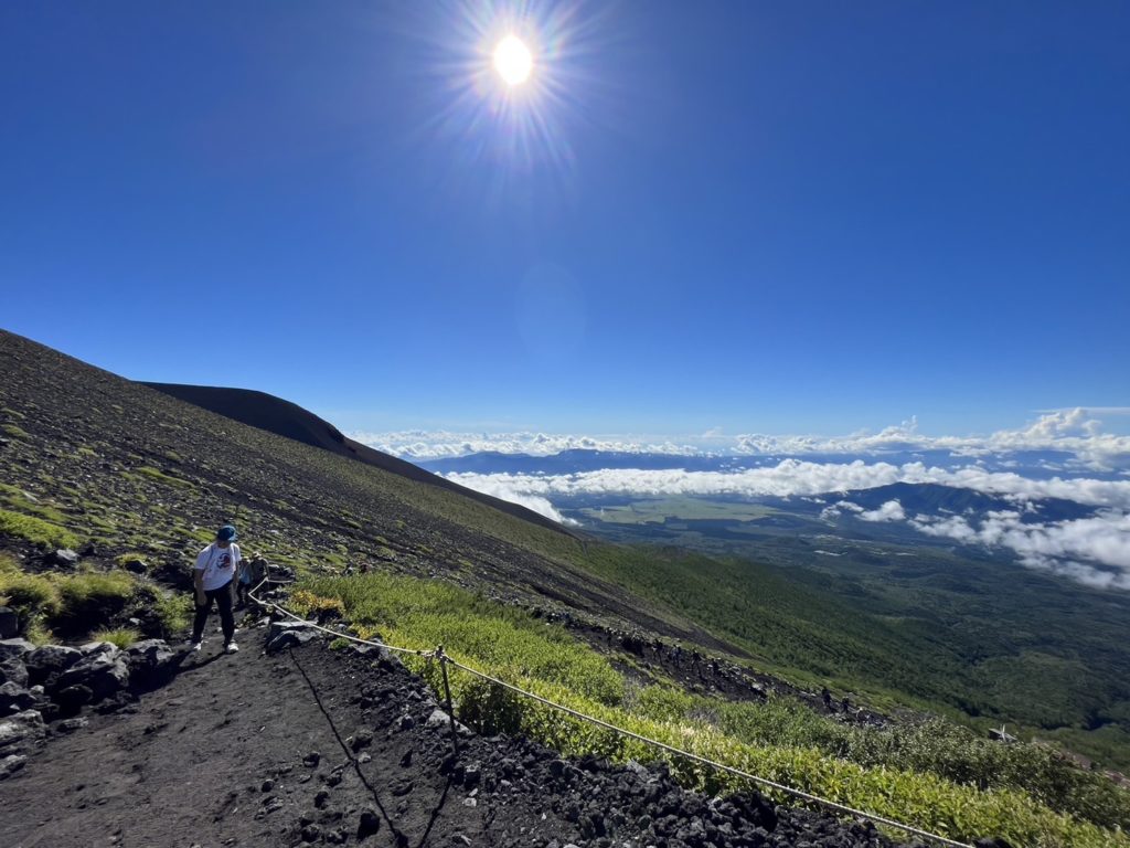 7合目付近の富士宮ルートの眺め