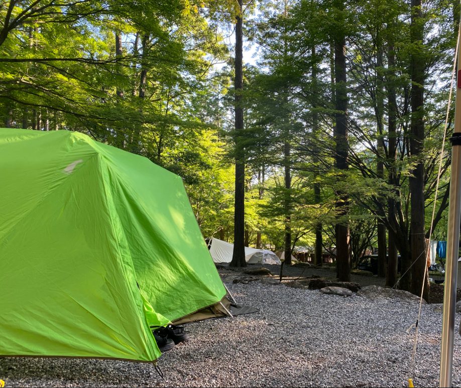 設楽オートキャンプ場でのキャンプの様子