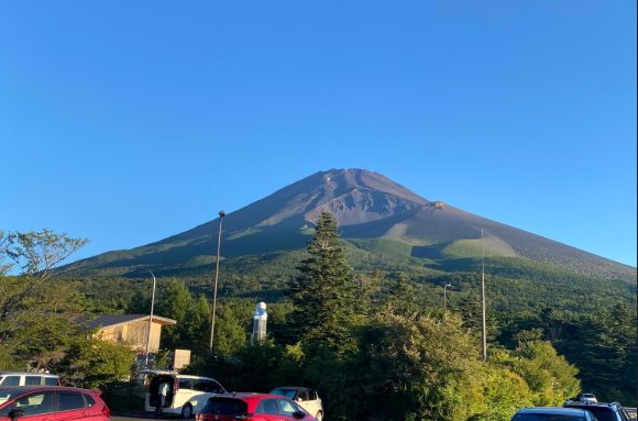 早朝の水ヶ塚公園からの富士山の眺め